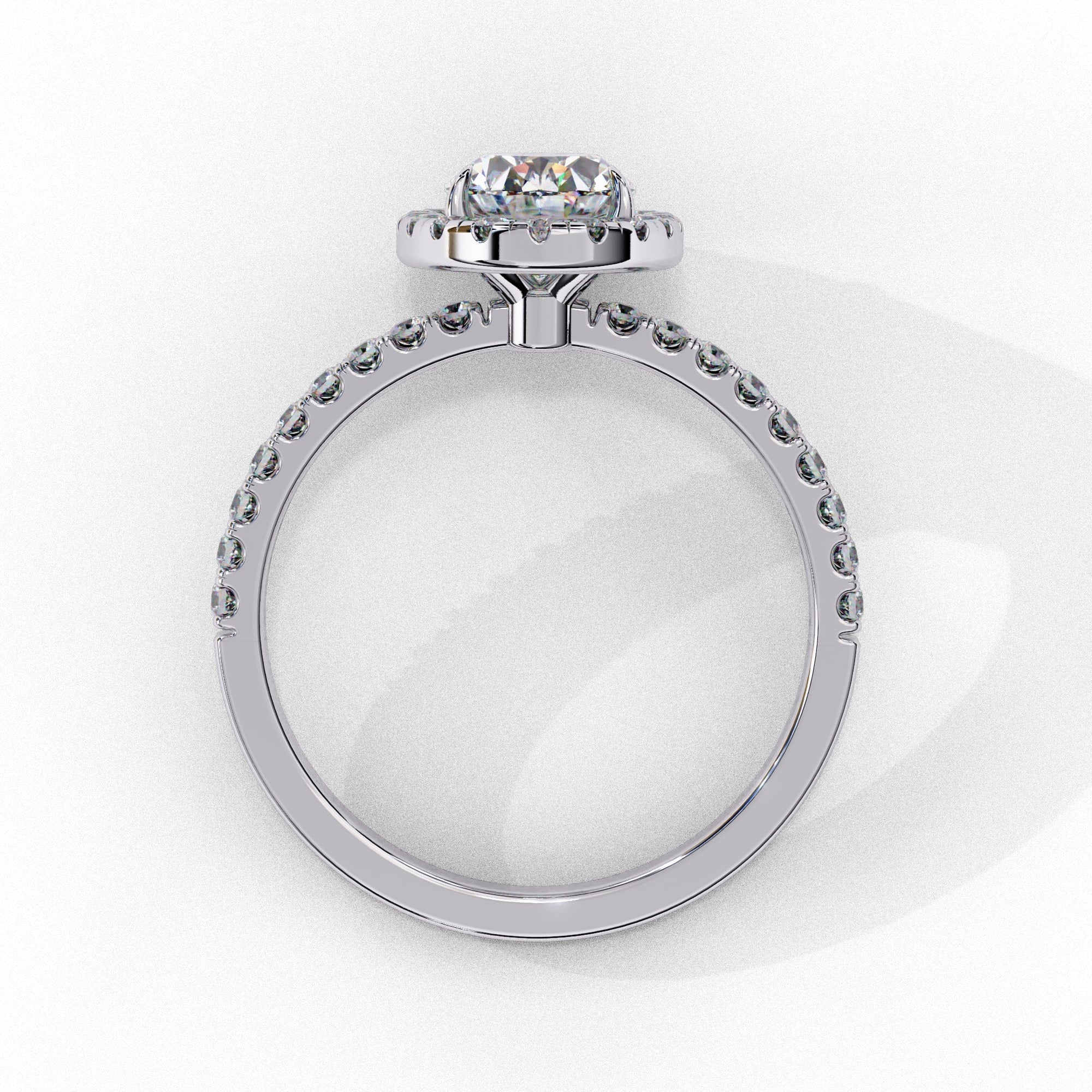 Elegant Diamond Central Stone Ring with Side Accents