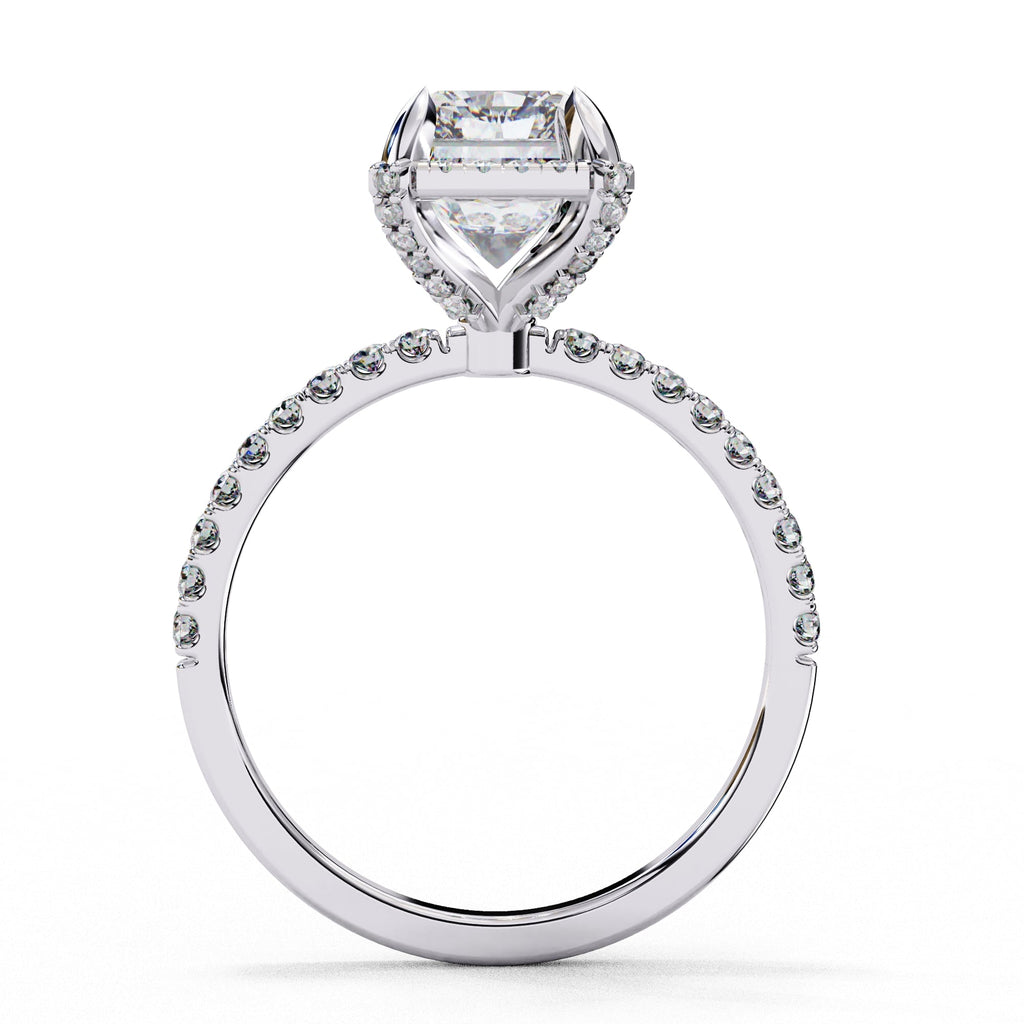 Elegant Central Stone Diamond Halo Ring