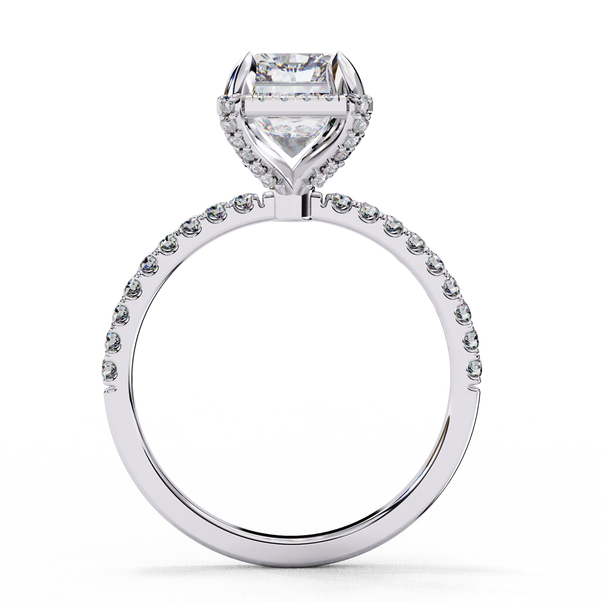 Elegant Central Stone Diamond Halo Ring