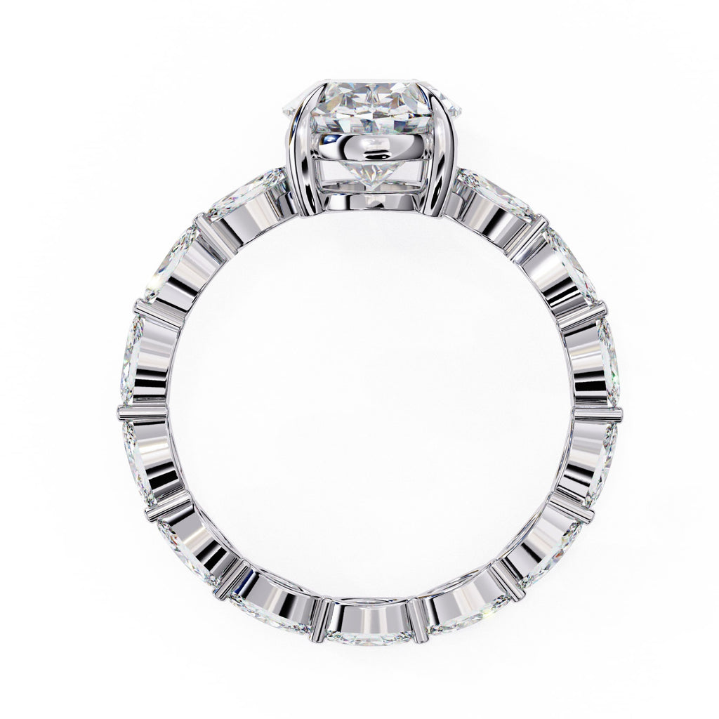 Elegant Diamond Central Stone Ring with Brilliant Side Accents