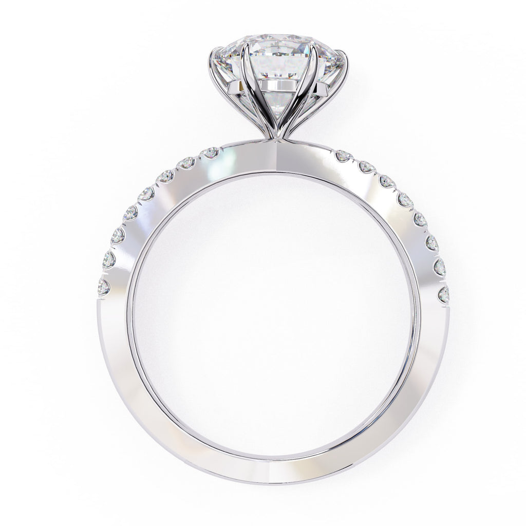 Elegant Central Stone Diamond Ring with Side Accents