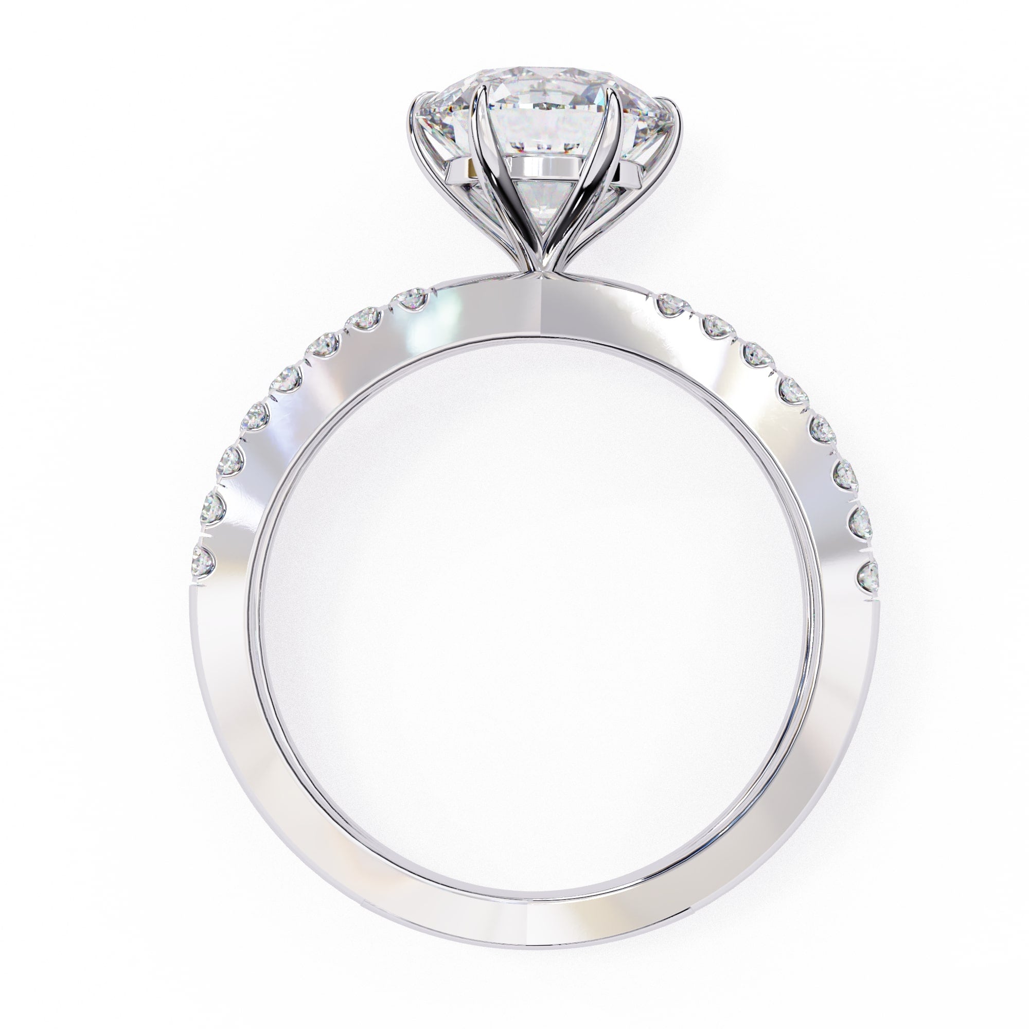 Elegant Central Stone Diamond Ring with Side Accents