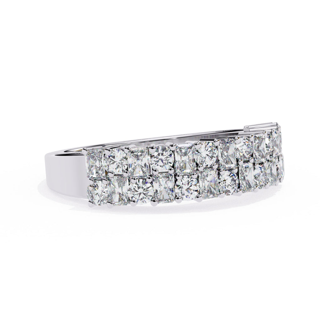 Radiant Diamond Side Stone Eternity Ring