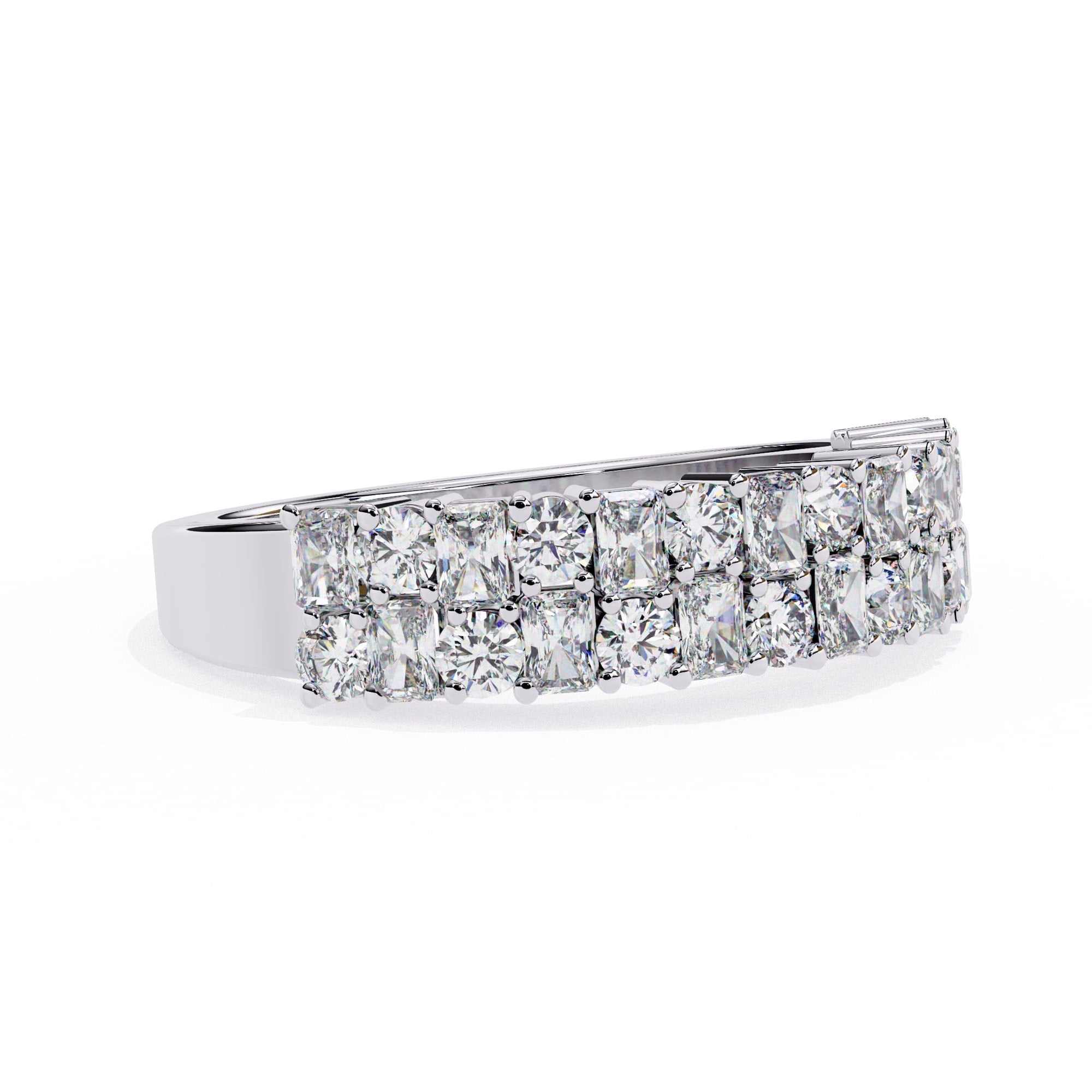 Radiant Diamond Side Stone Eternity Ring