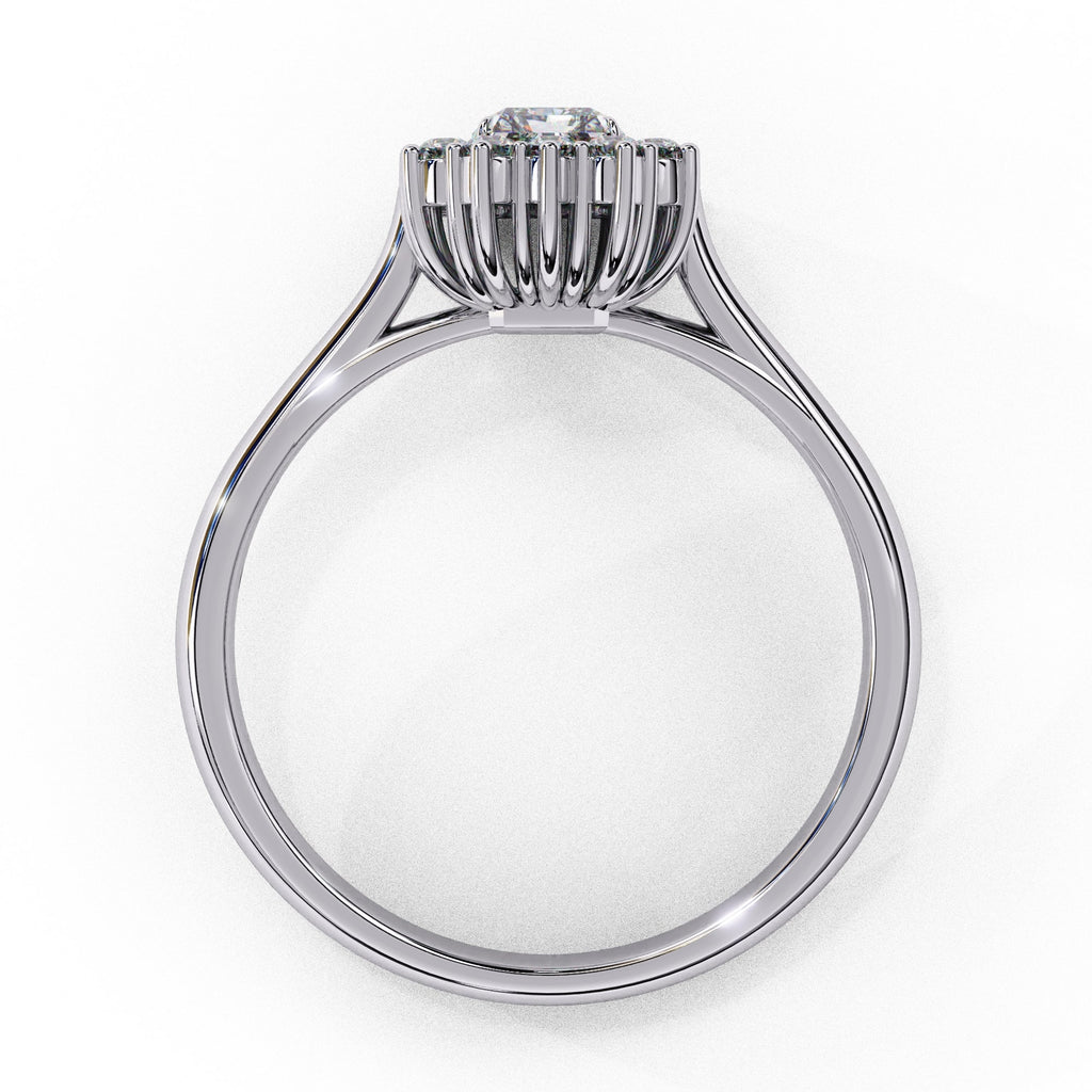 Elegant Central Stone Diamond Halo Ring