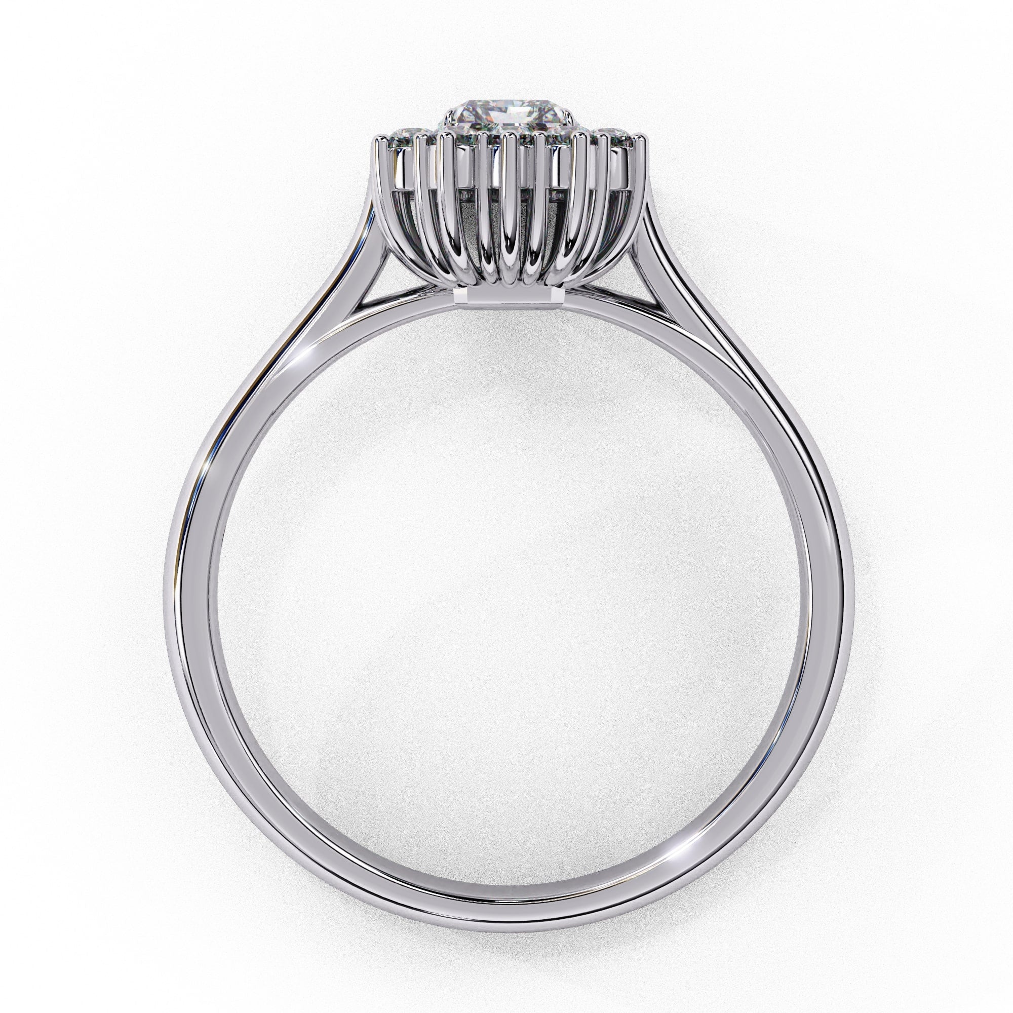 Elegant Central Stone Diamond Halo Ring