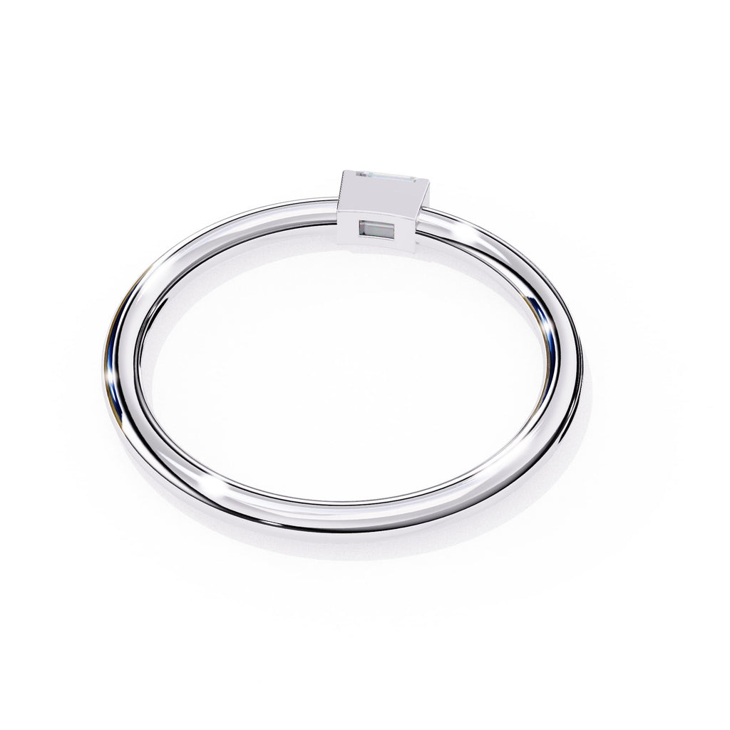 Radiant Solitaire Central Stone Ring