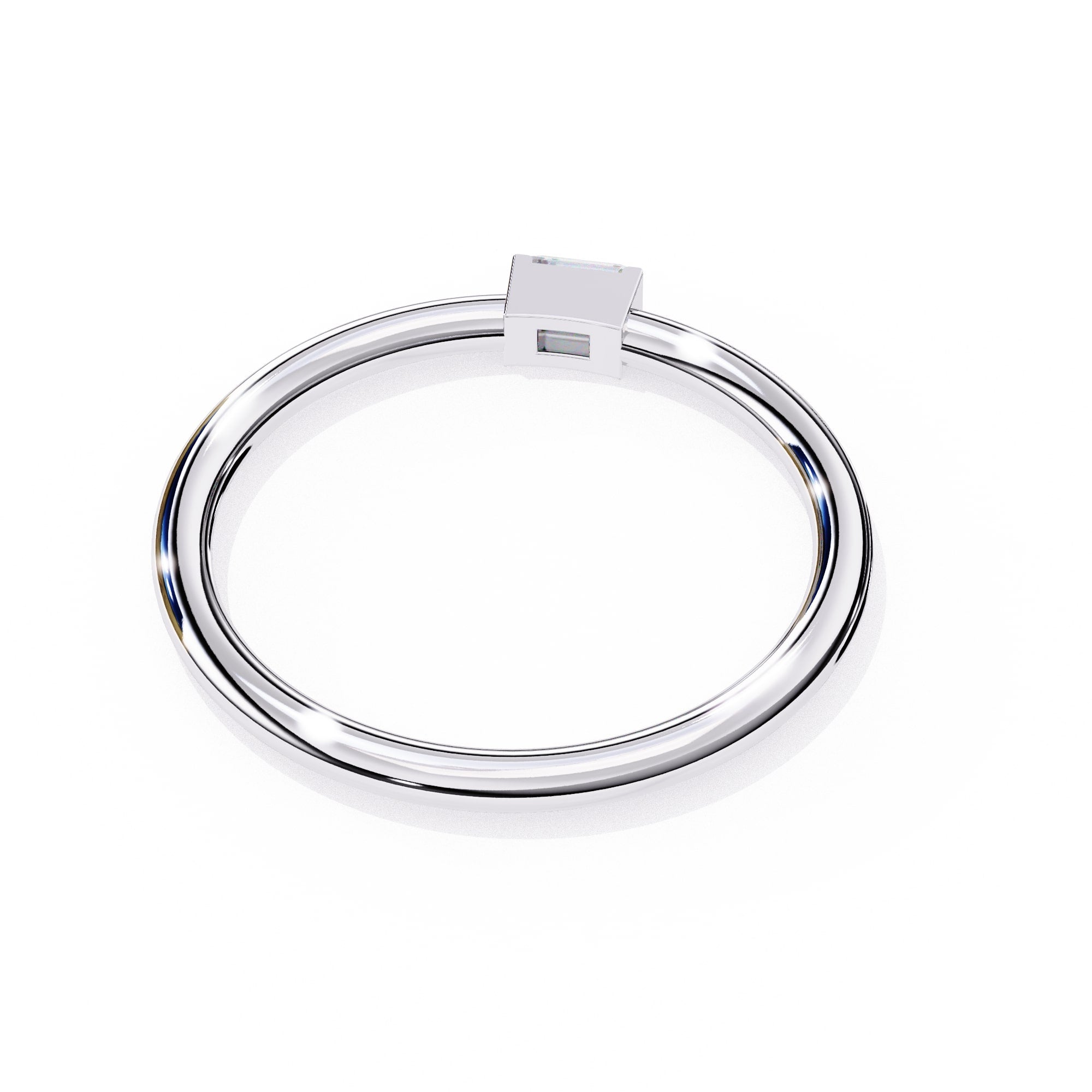 Radiant Solitaire Central Stone Ring