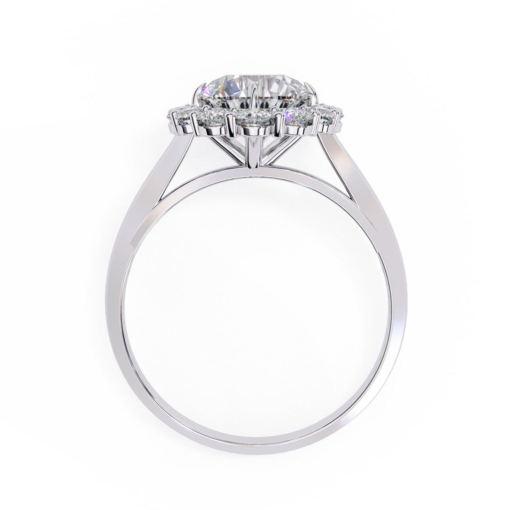 Elegant Central Stone Diamond Halo Ring