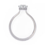 Radiant Central Stone Diamond Ring with Shimmering Side Accents