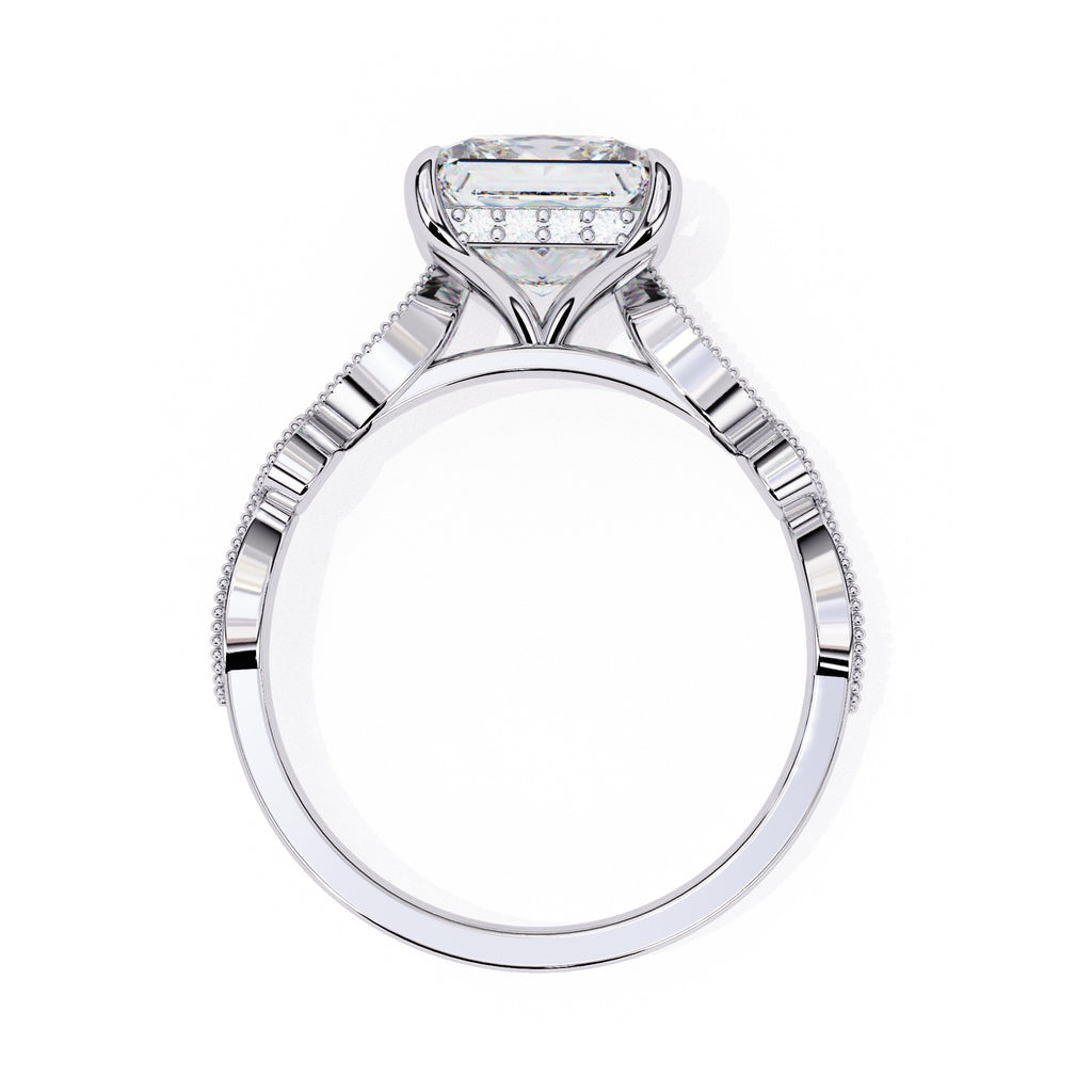 Elegant Central Stone Diamond Ring with Radiant Side Accents