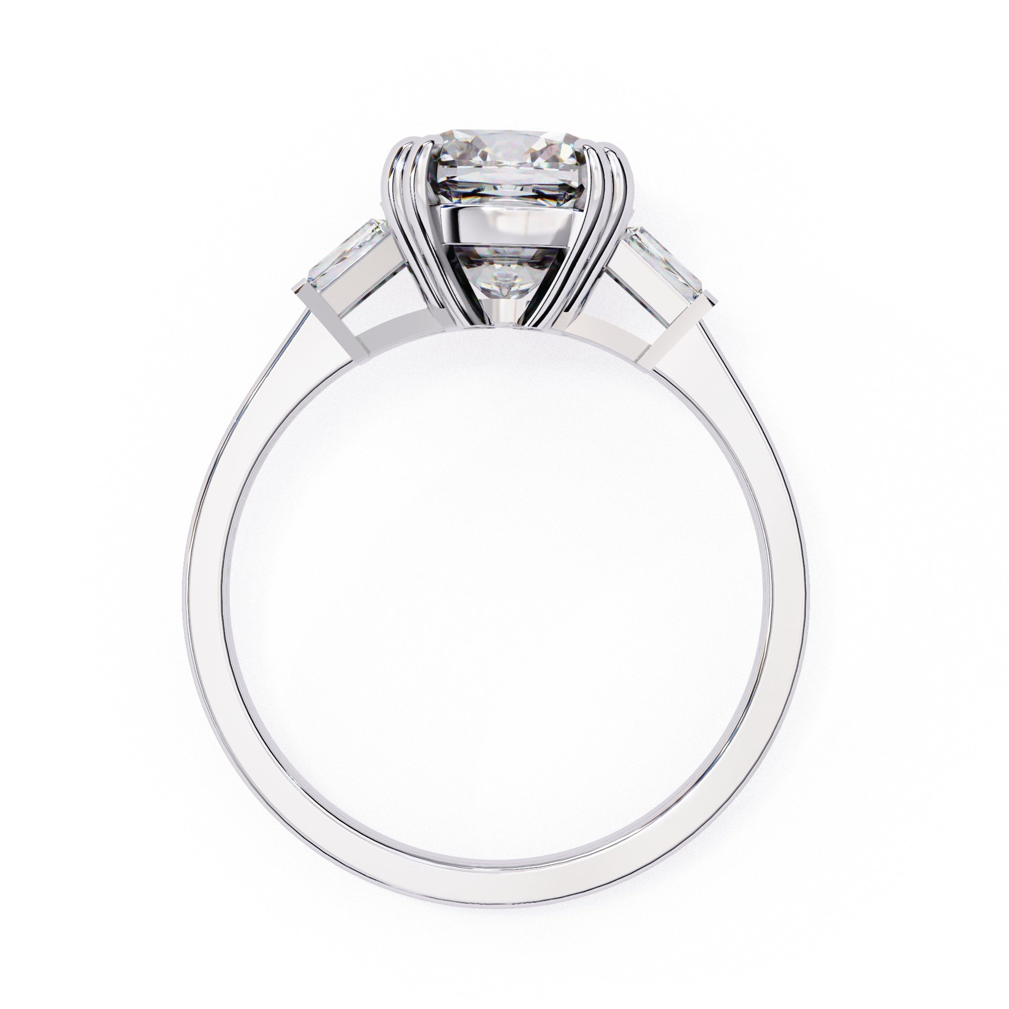 Elegant Central Stone Diamond Ring with Side Accents