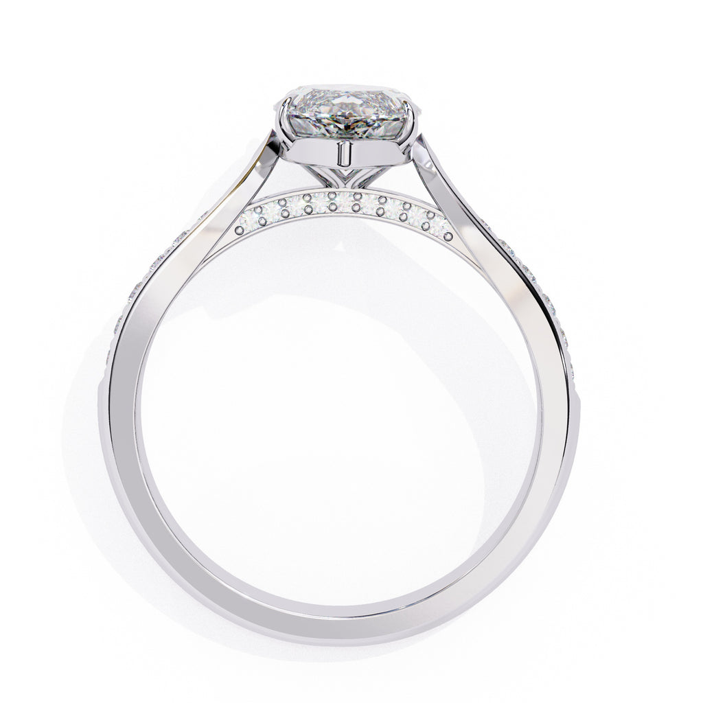 Elegant Central Stone Brilliance Ring with Shimmering Side Accents