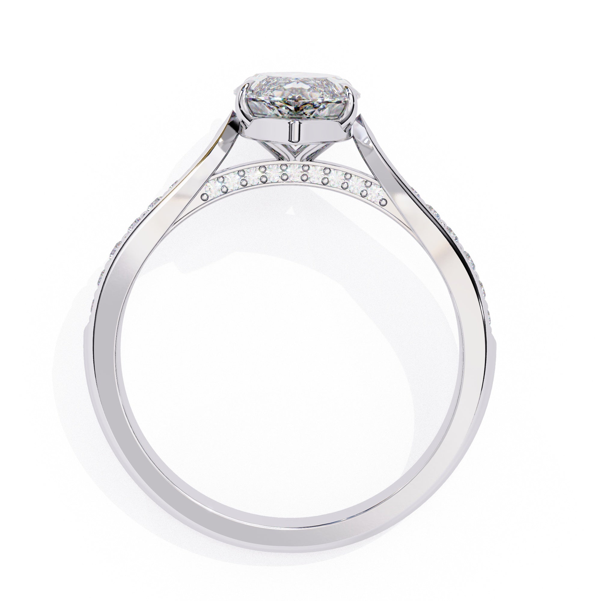 Elegant Central Stone Brilliance Ring with Shimmering Side Accents