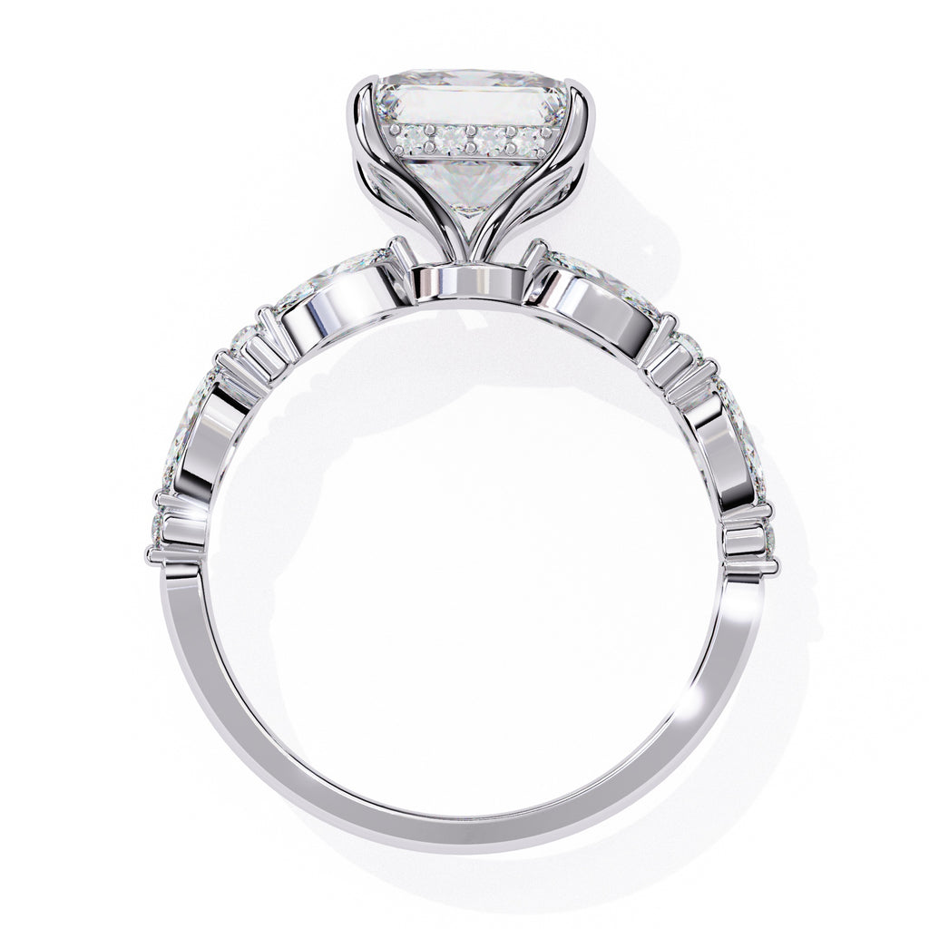Elegant Central Stone Diamond Ring with Radiant Side Accents