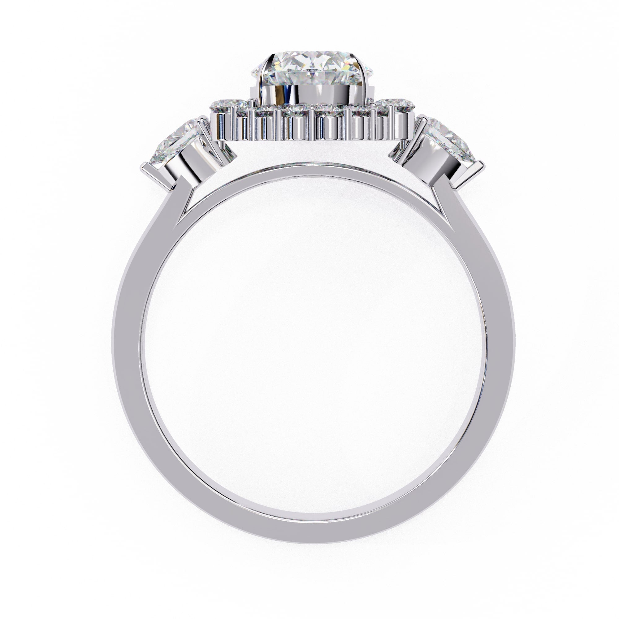 Elegant Diamond Side Stone Brilliance Ring