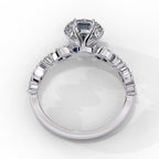 Radiant Central Stone Diamond Ring with Shimmering Side Accents