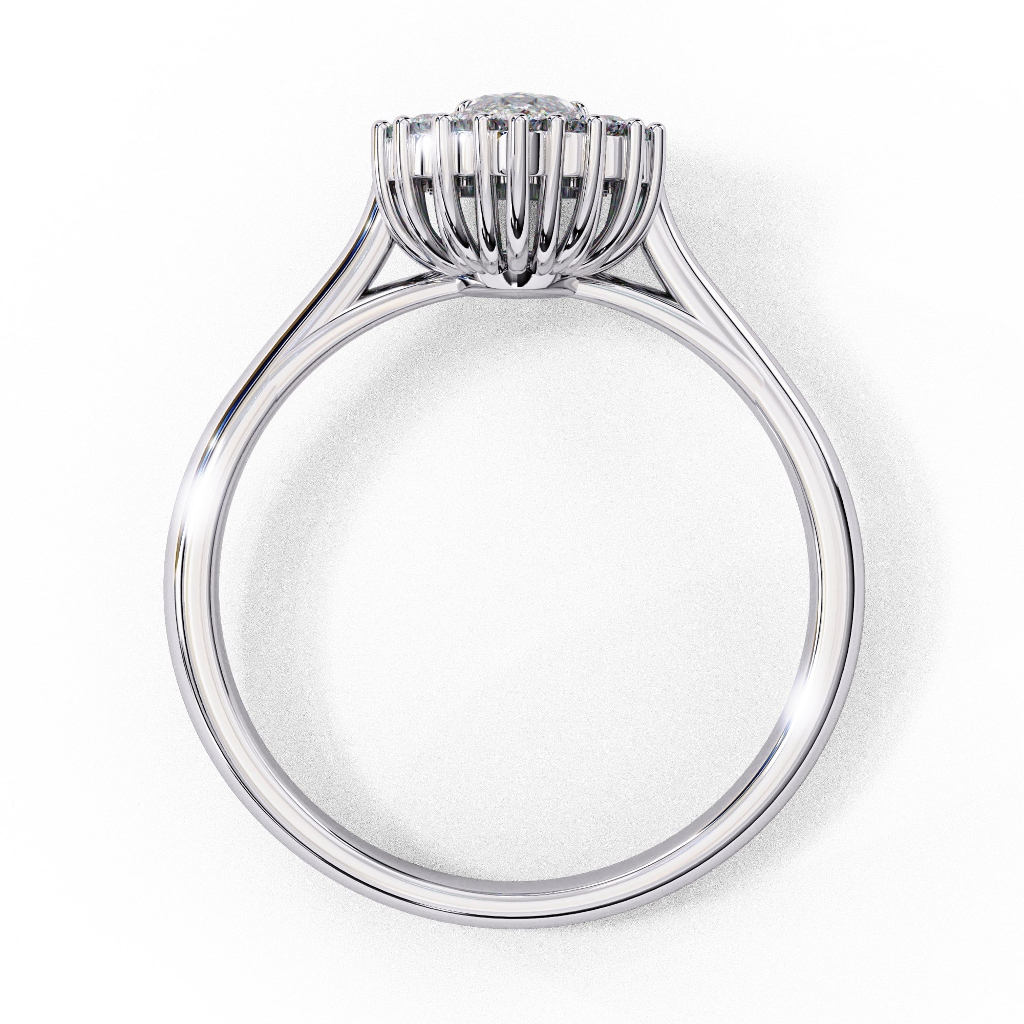Elegant Central Stone Diamond Ring with Radiant Side Accents