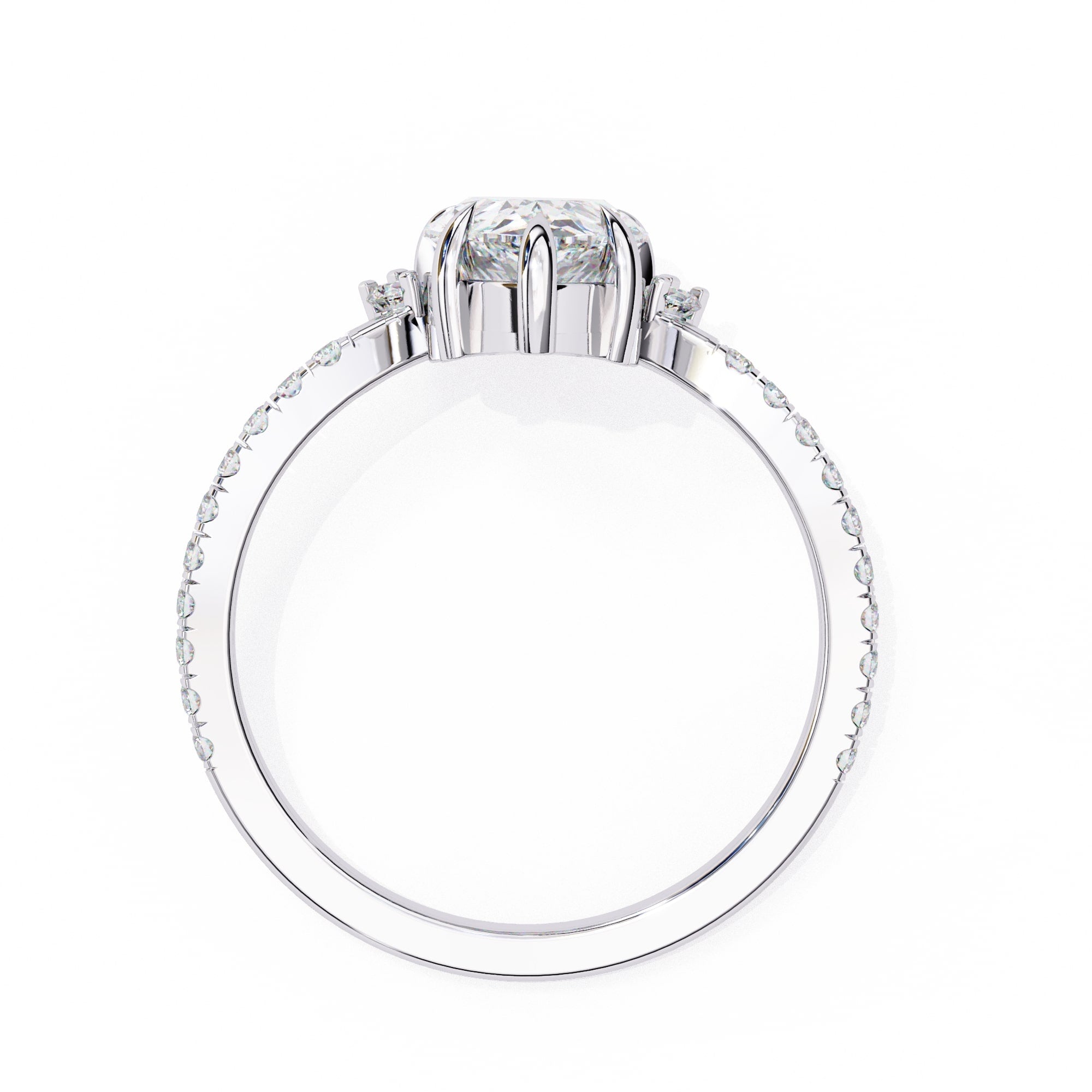 Elegant Central Stone Diamond Ring with Side Accents
