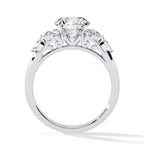Radiant Central Stone Diamond Ring with Sparkling Side Accents