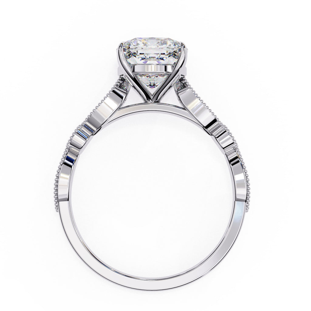 Elegant Diamond Central Stone Ring with Brilliant Side Accents