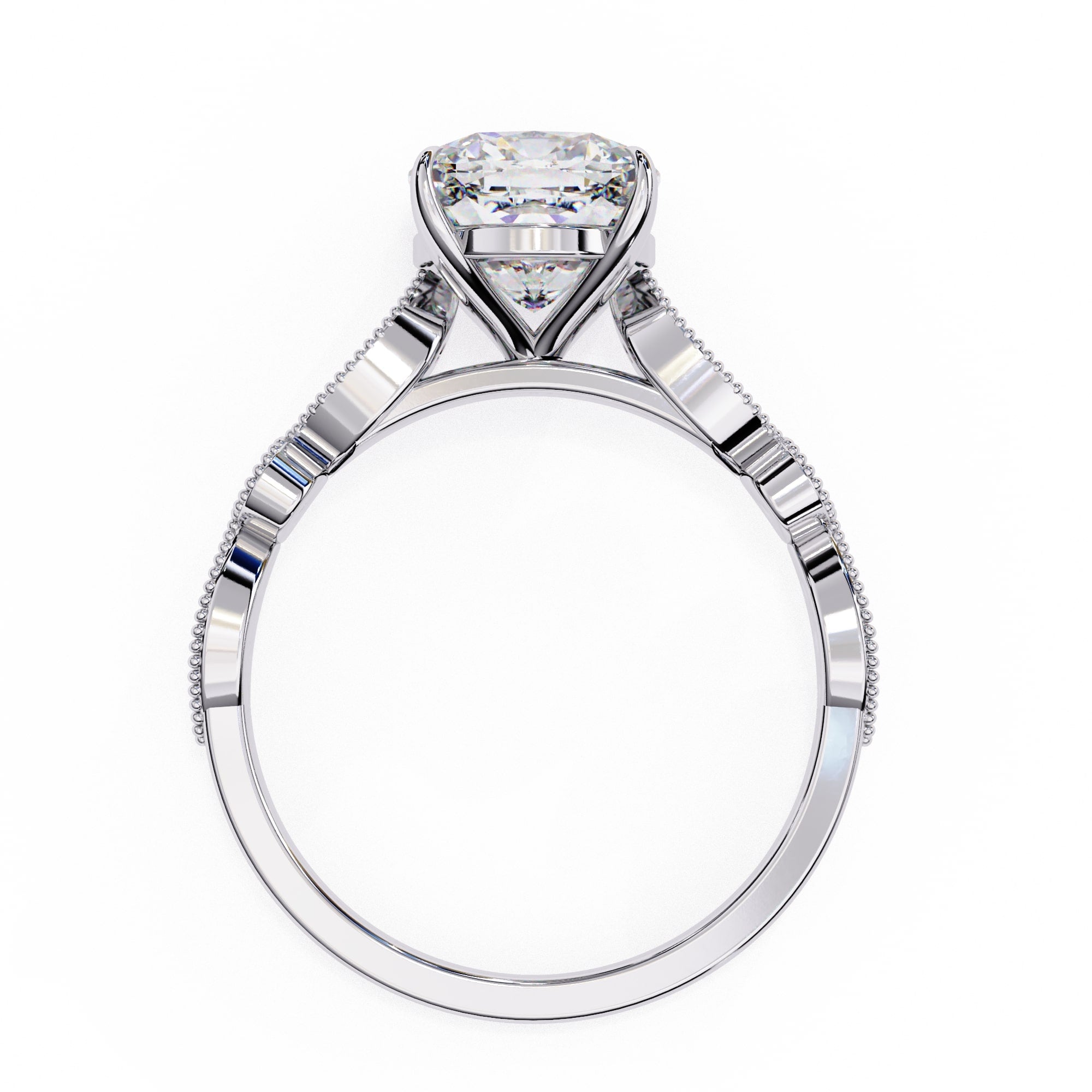 Elegant Diamond Central Stone Ring with Brilliant Side Accents
