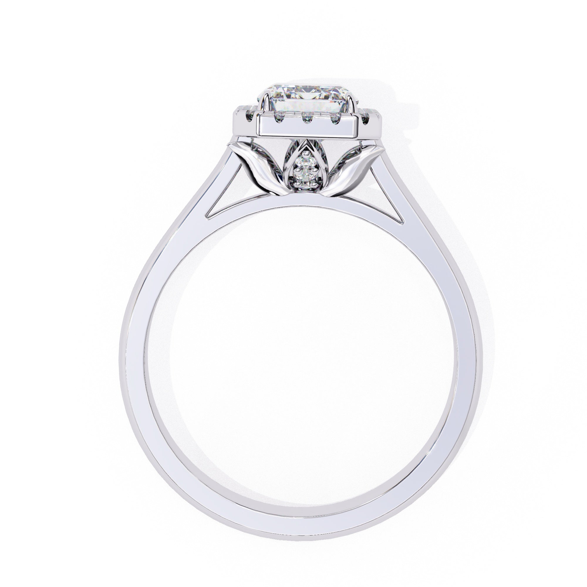 Elegant Central Stone Diamond Ring with Side Accents