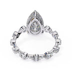 Radiant Central Stone Diamond Ring with Shimmering Side Accents
