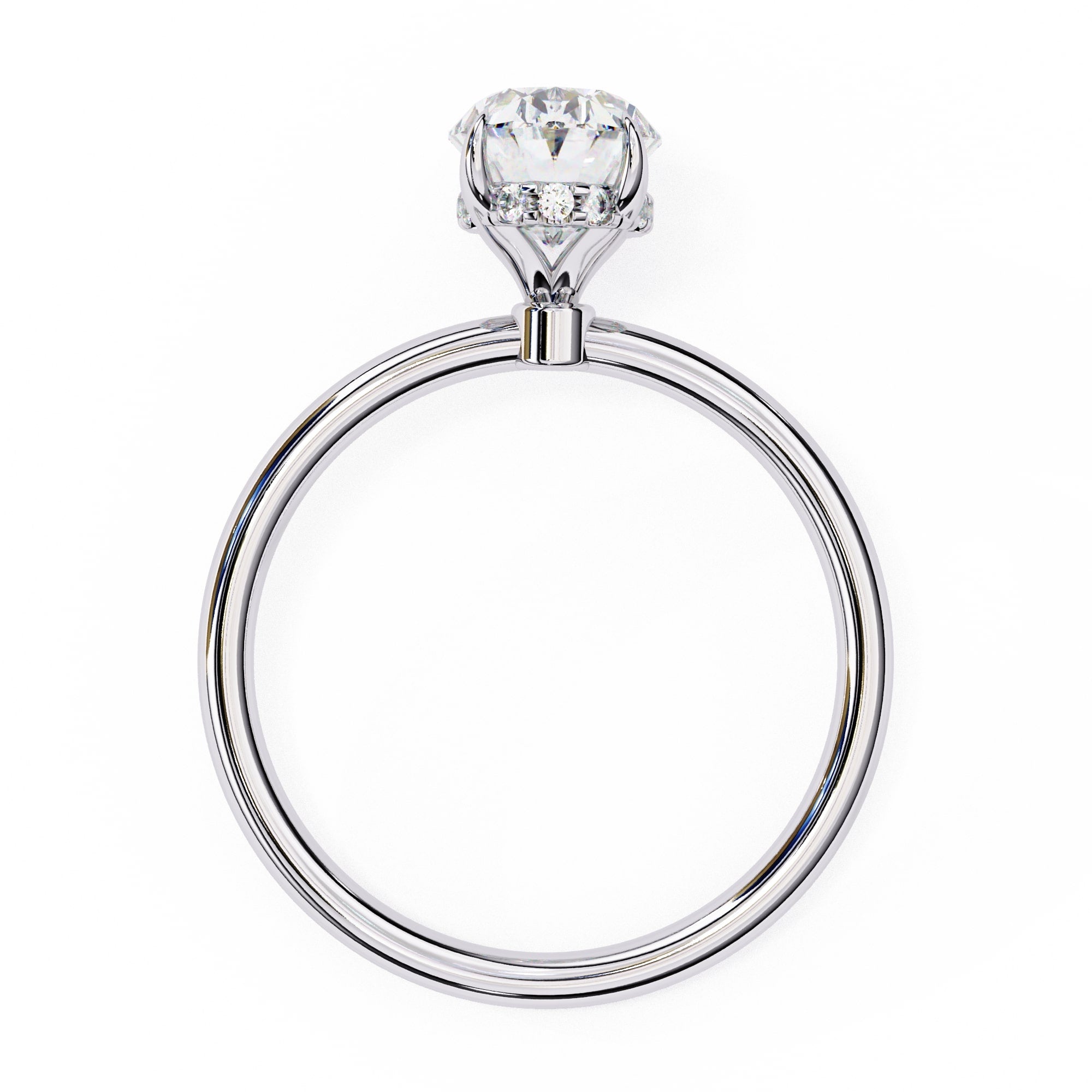 Elegant Central Stone Diamond Ring with Sparkling Side Accents