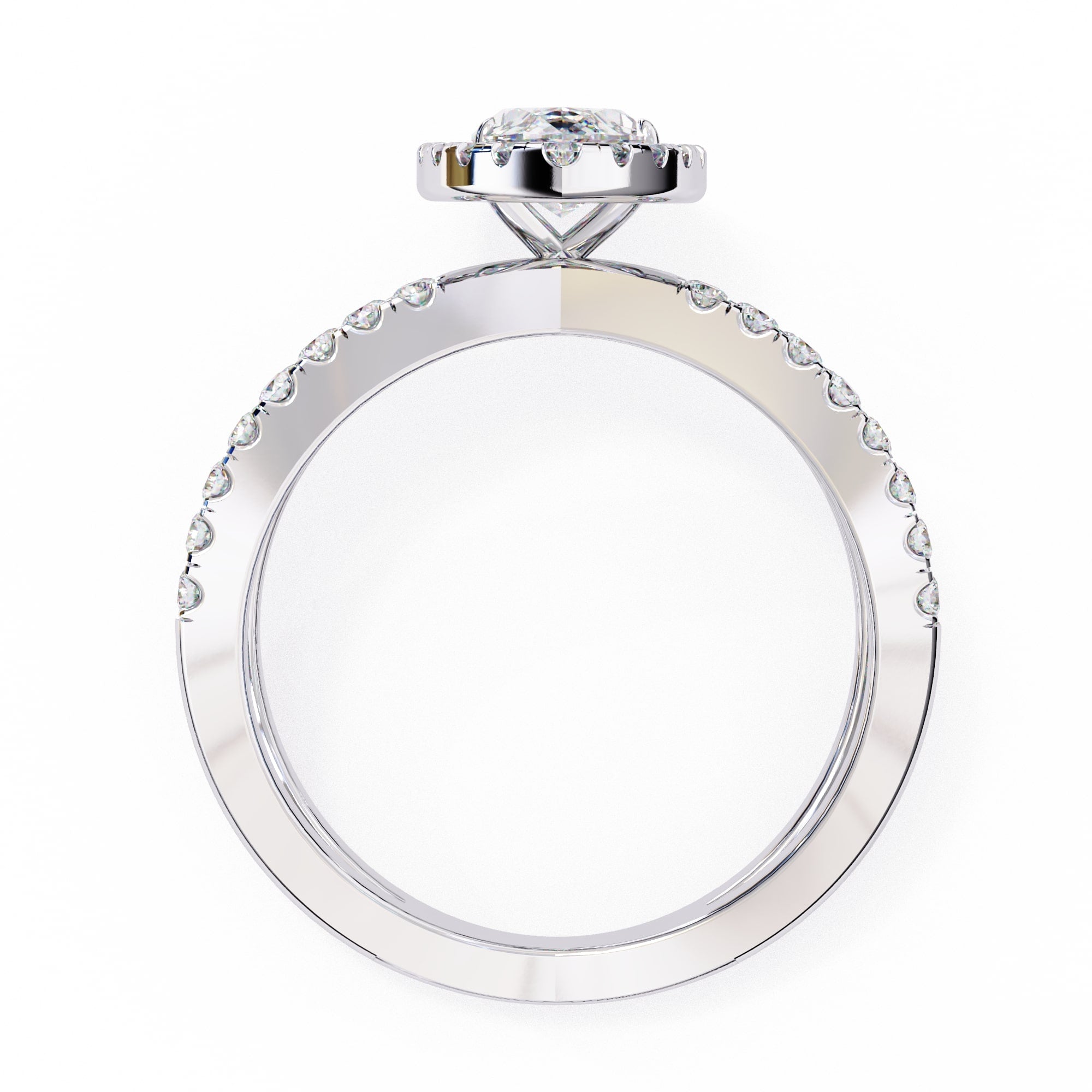Elegant Diamond Side Stone Brilliance Ring