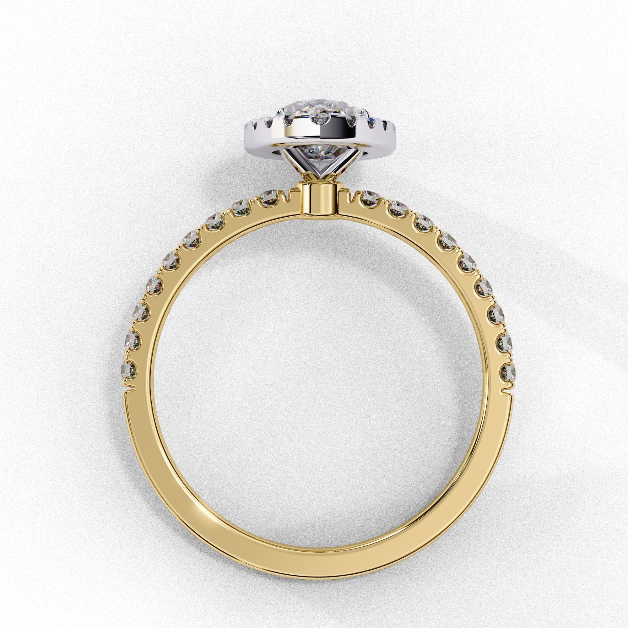 Elegant Central Stone Diamond Ring with Radiant Side Stones