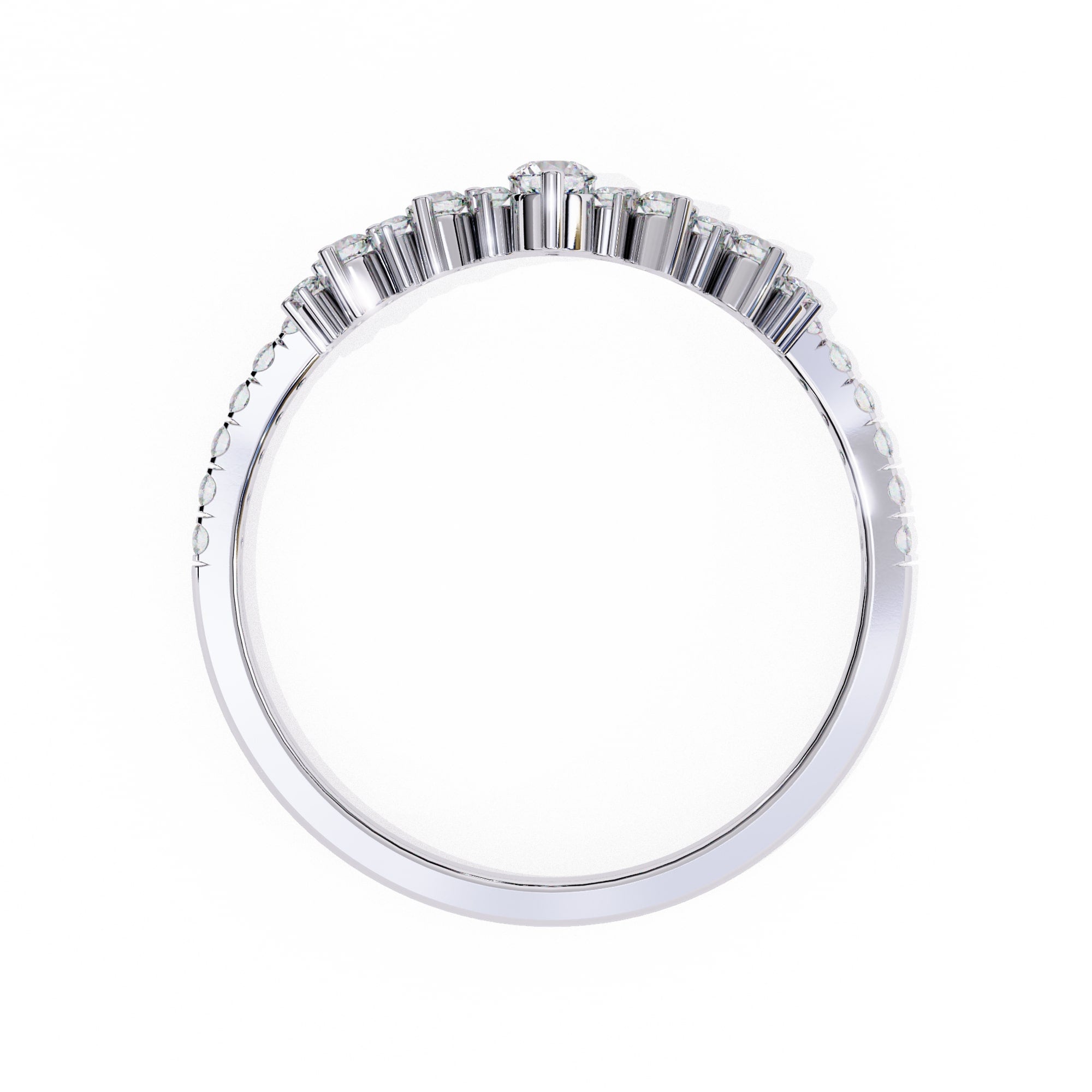 Radiant Diamond Side Stone Eternity Ring