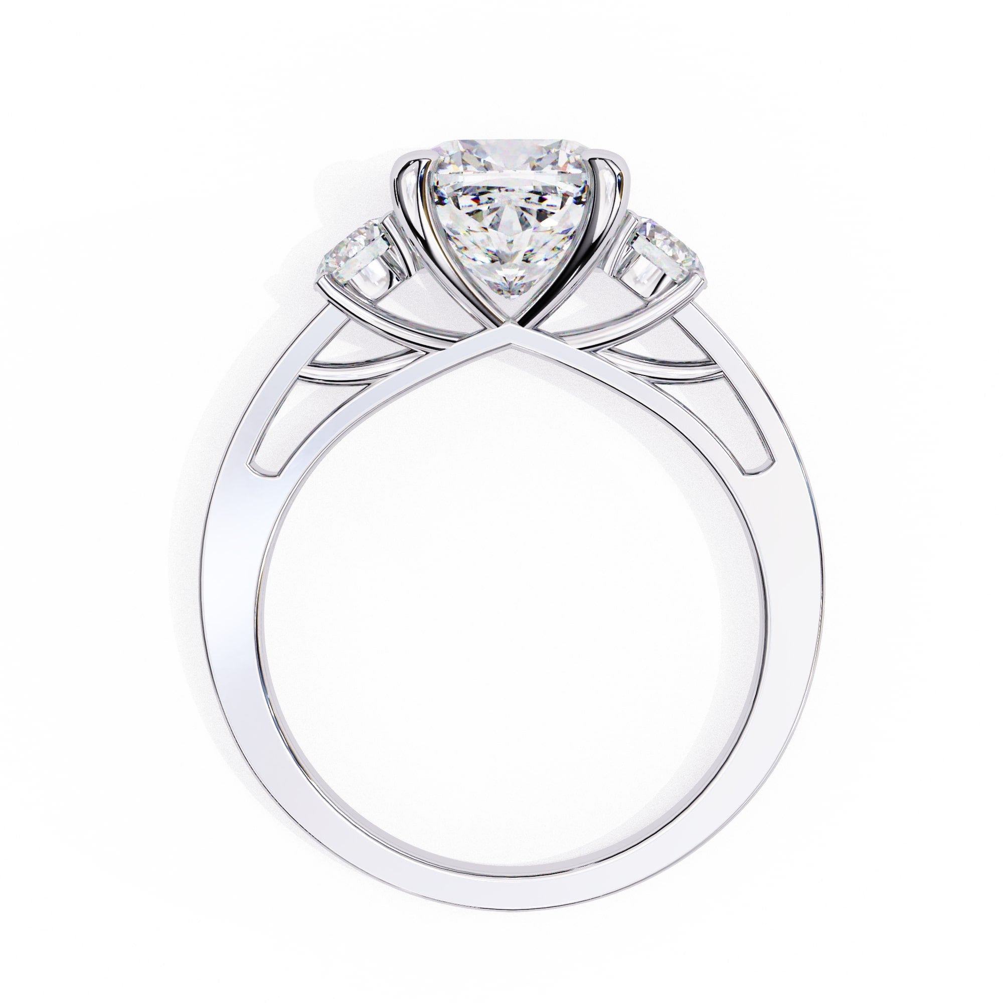 Elegant Diamond Side Stone Brilliance Ring