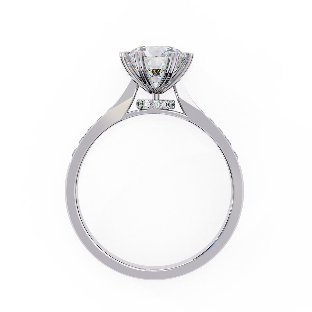 Elegant Central Stone Diamond Ring with Radiant Side Accents