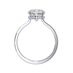 Radiant Central Stone Diamond Ring with Shimmering Side Accents