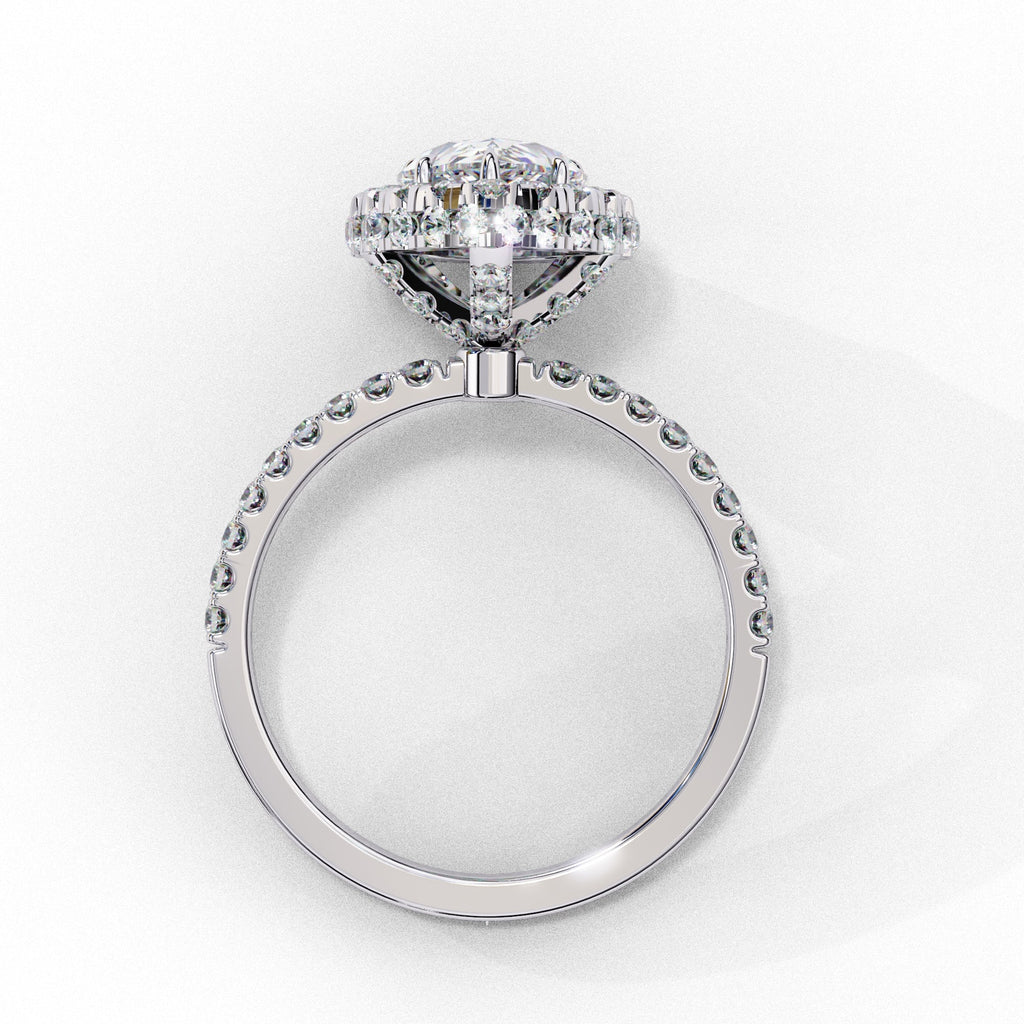 Elegant Central Stone Diamond Halo Ring