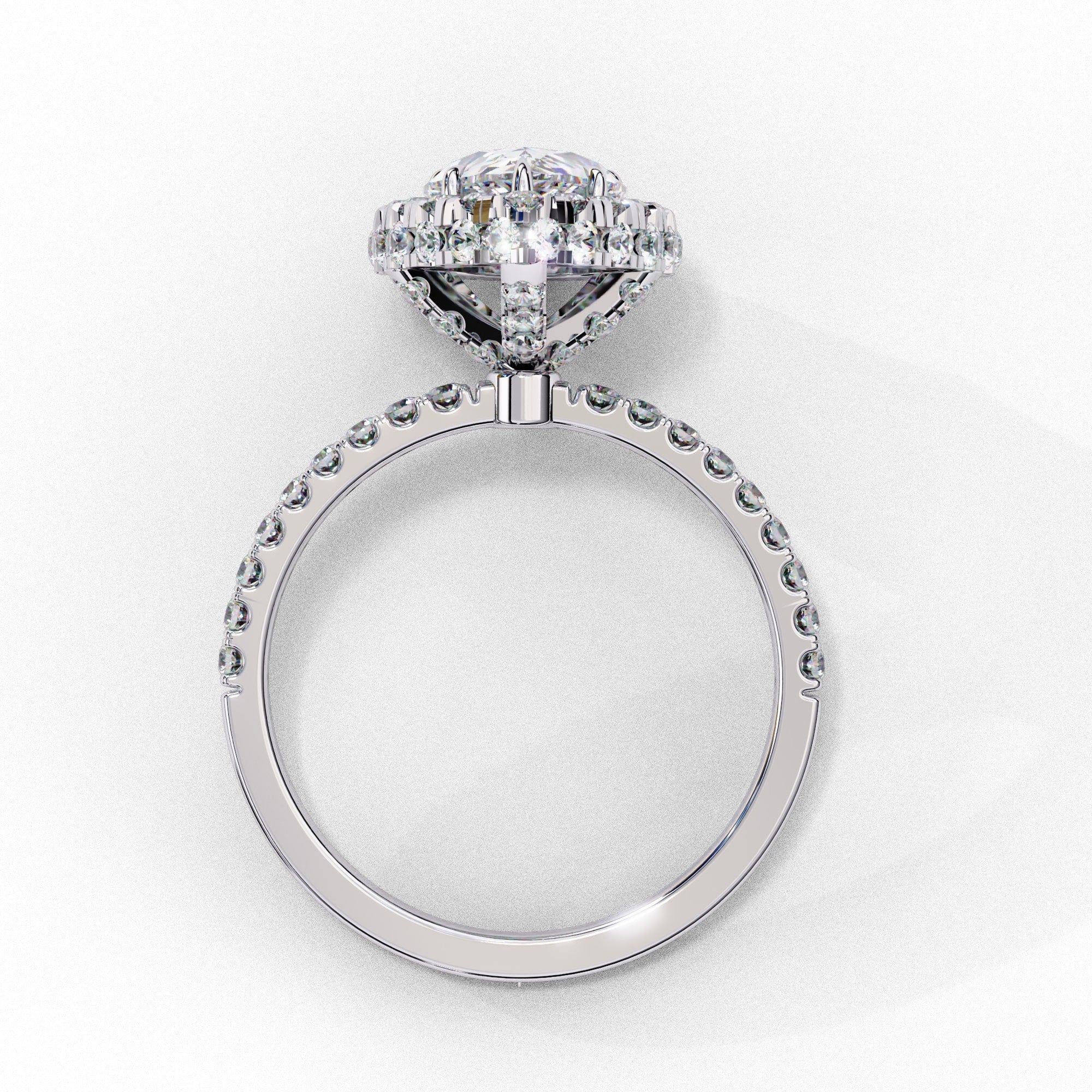 Elegant Central Stone Diamond Halo Ring