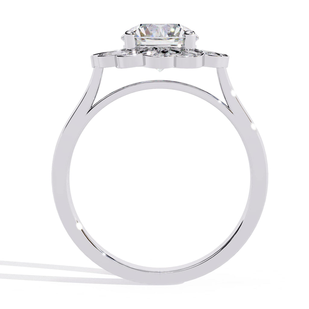 Elegant Central Stone Diamond Ring with Side Brilliance