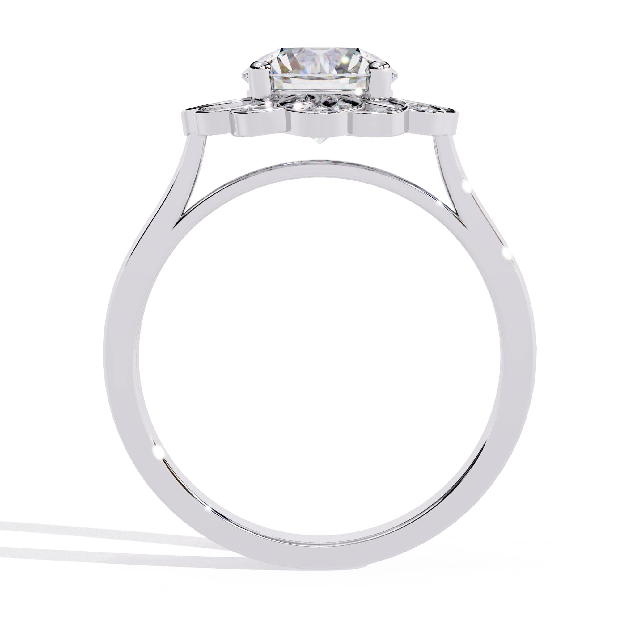 Elegant Central Stone Diamond Ring with Side Brilliance