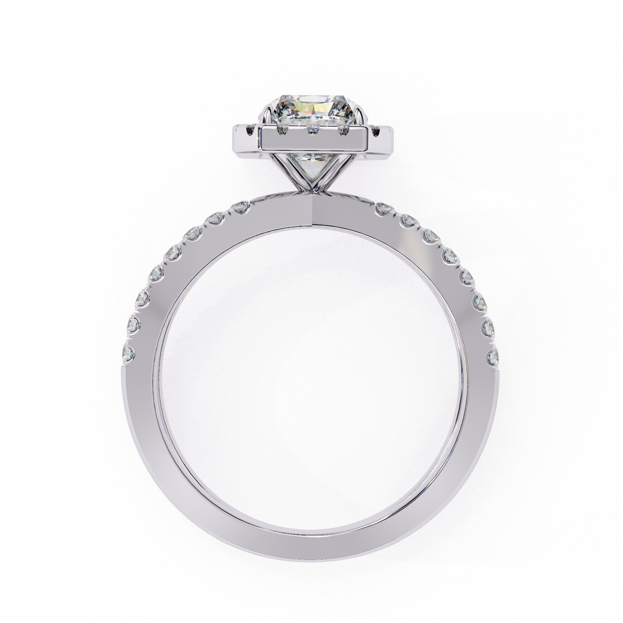Elegant Central Stone Diamond Ring with Radiant Side Accents