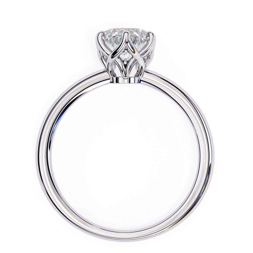 Elegant Radiance Central Solitaire Ring with Side Accents