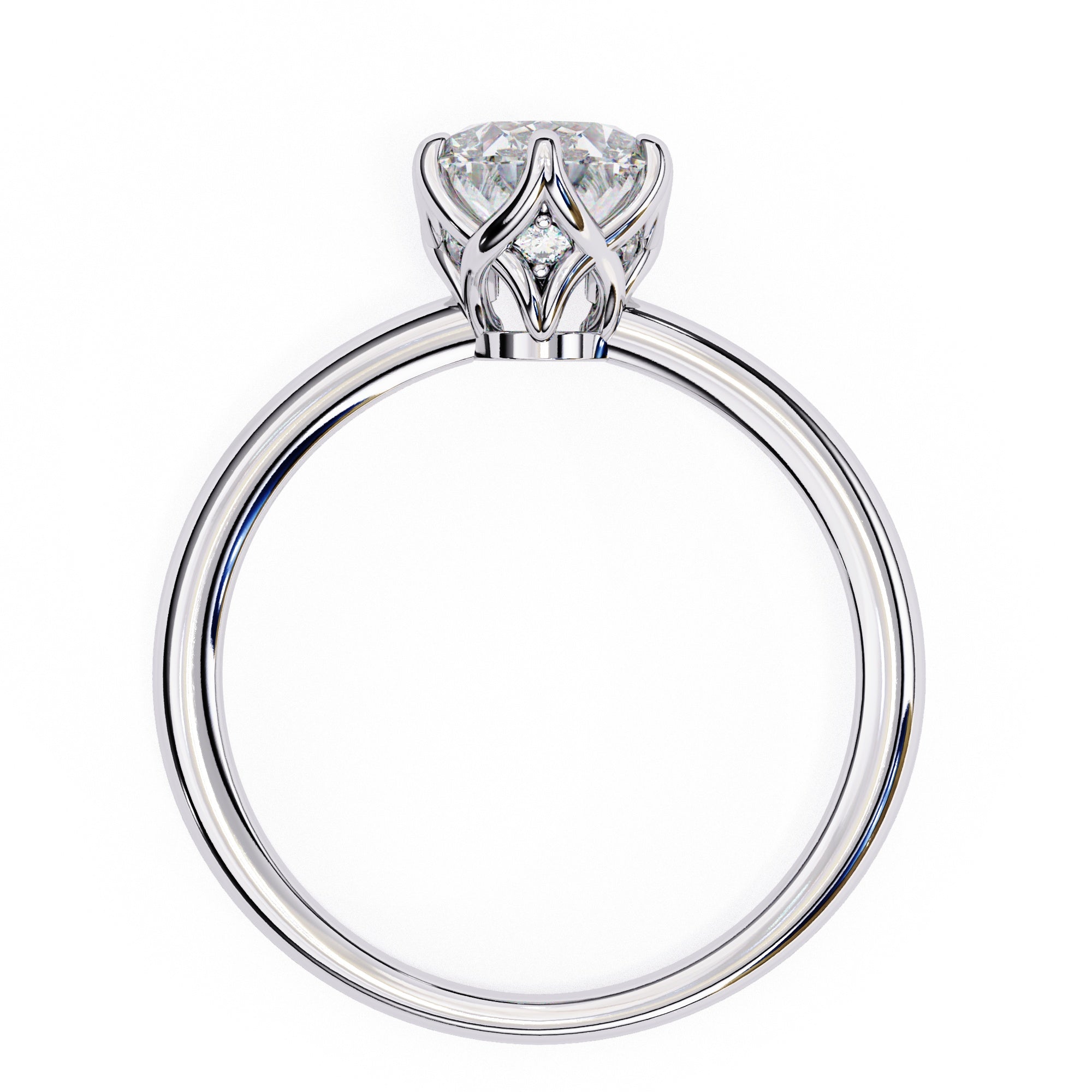 Elegant Radiance Central Solitaire Ring with Side Accents