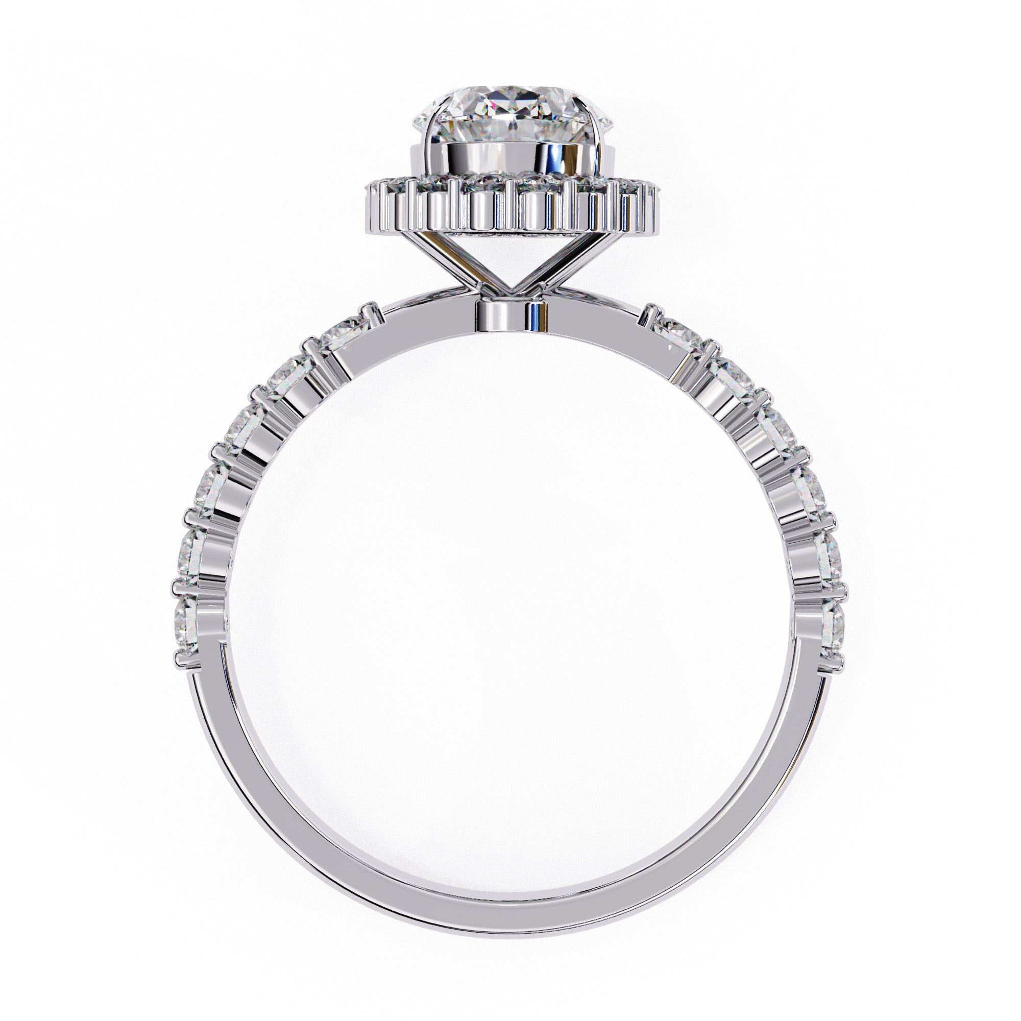 Elegant Central Stone Diamond Ring with Brilliant Side Accents