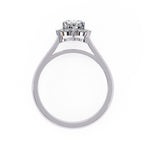 Radiant Central Stone Diamond Ring with Shimmering Side Accents