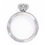 Radiant Central Stone Diamond Ring with Shimmering Side Accents