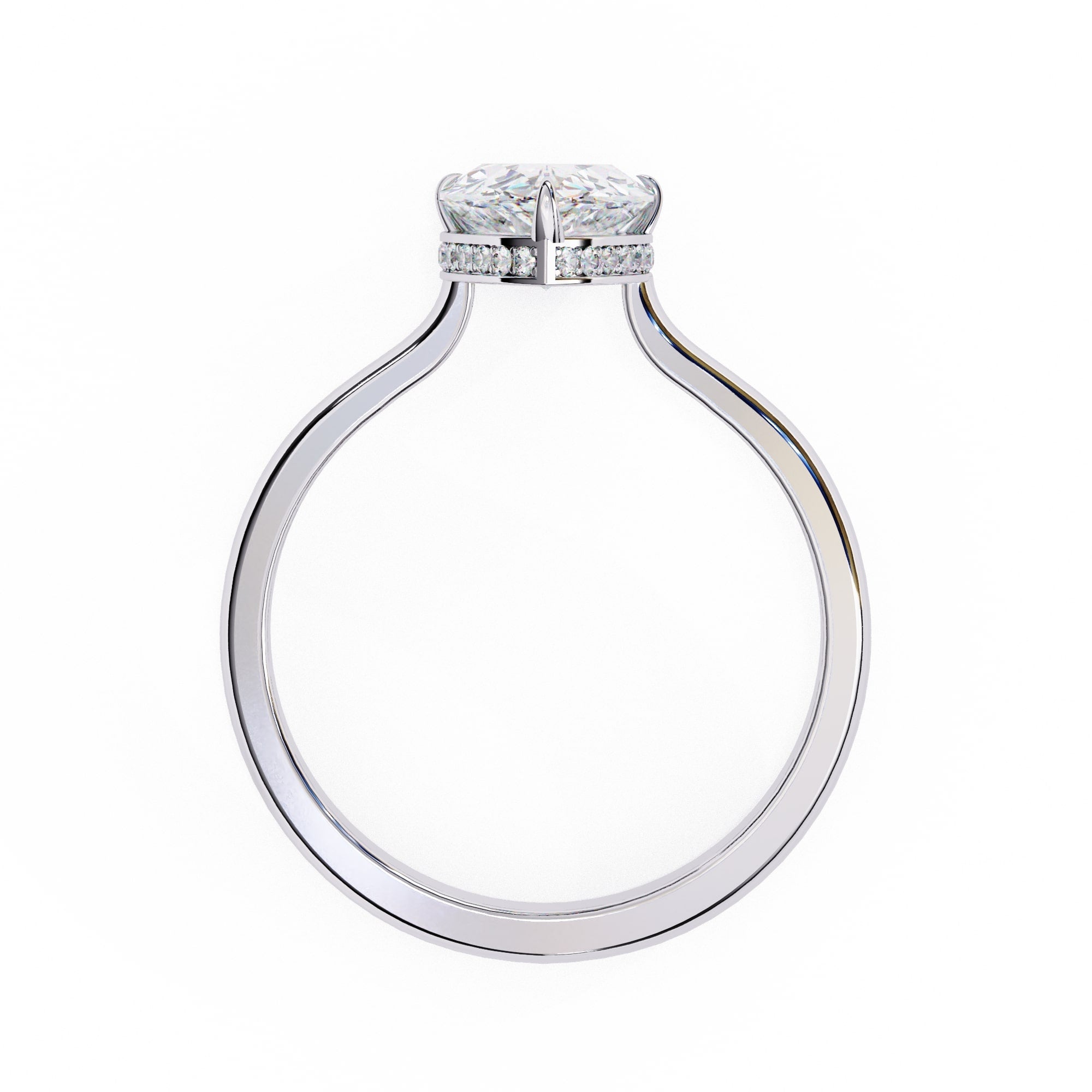 Elegant Central Stone Diamond Halo Ring