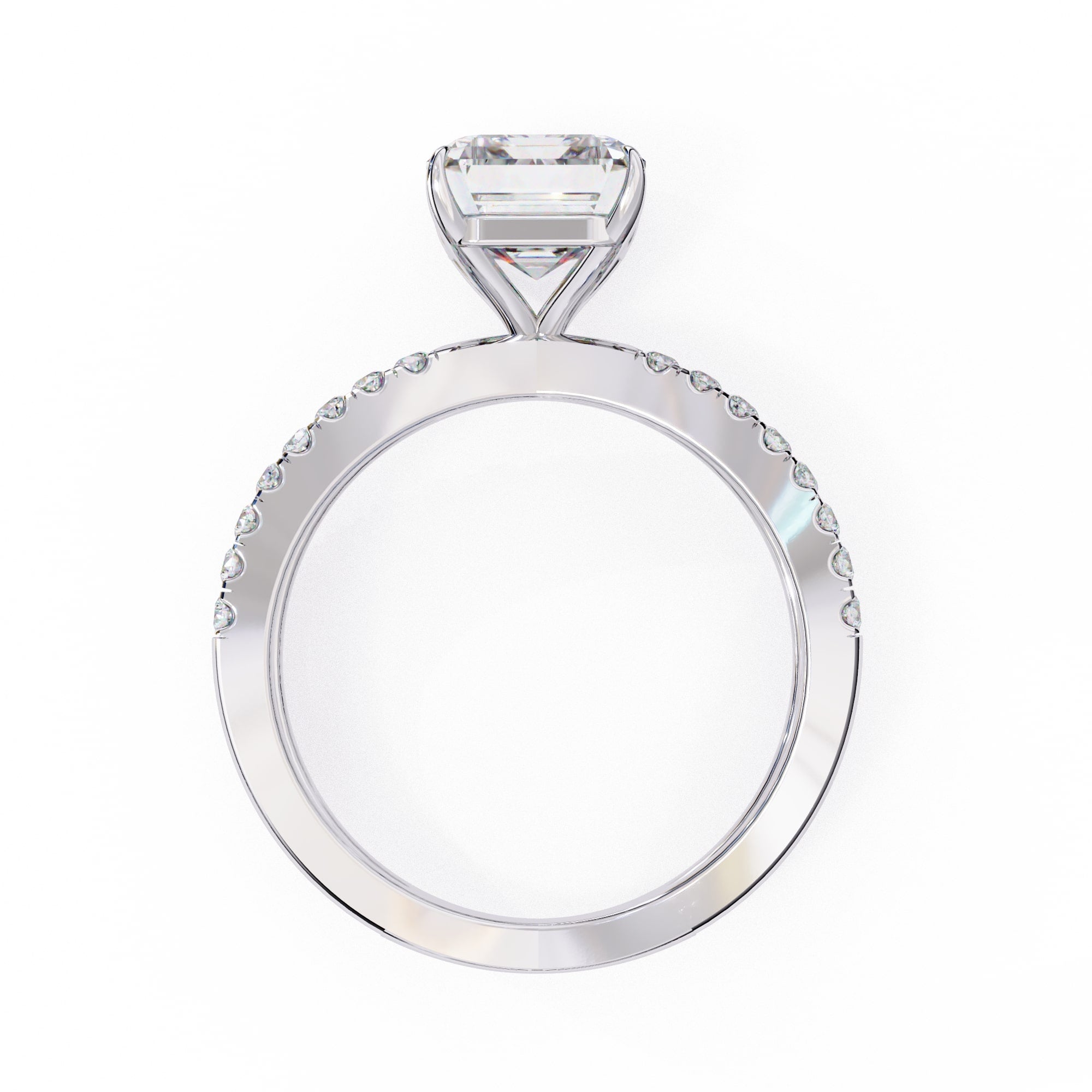 Elegant Central Stone Diamond Ring with Radiant Side Accents