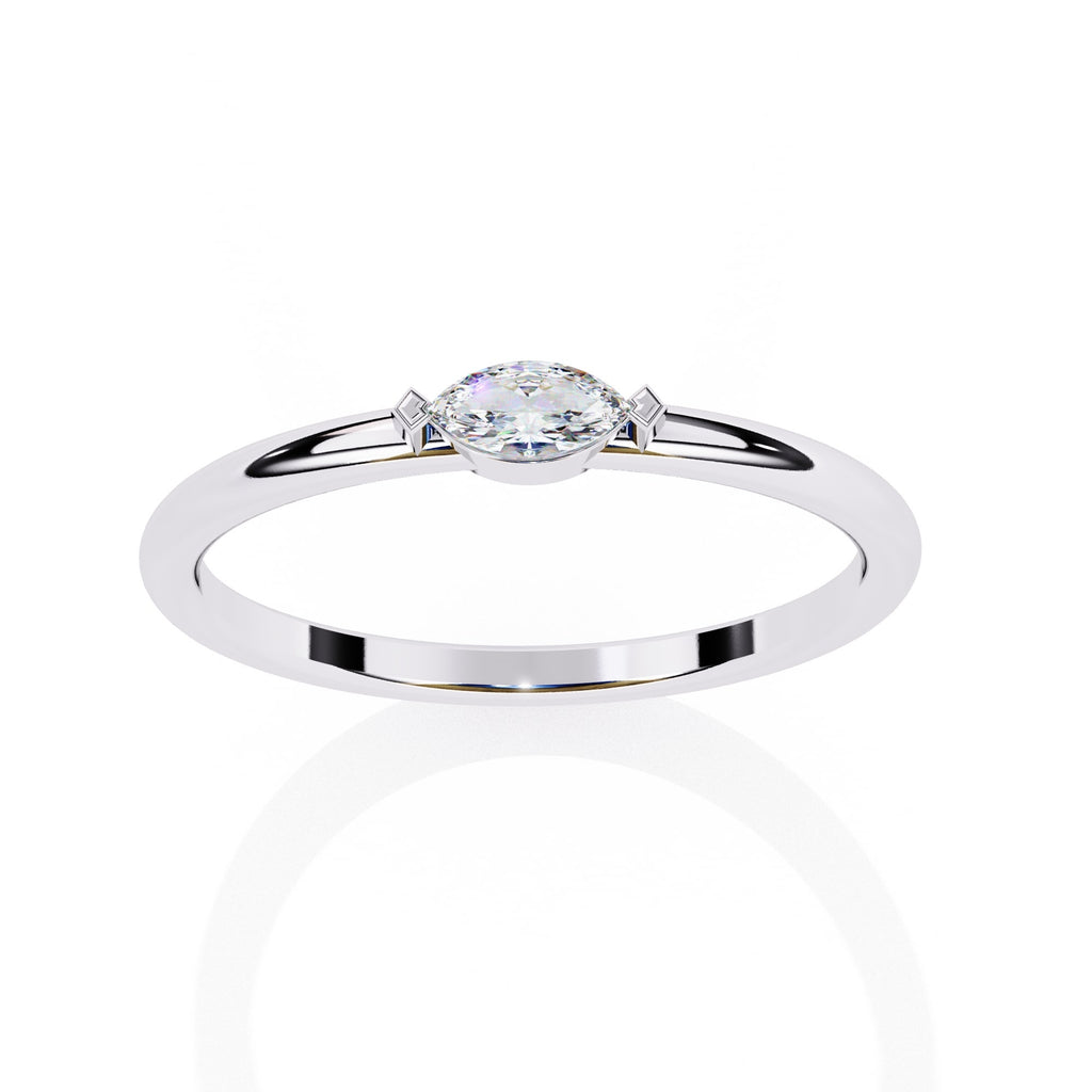 Radiant Solitaire Central Stone Ring