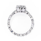 Radiant Central Stone Diamond Ring with Shimmering Side Accents