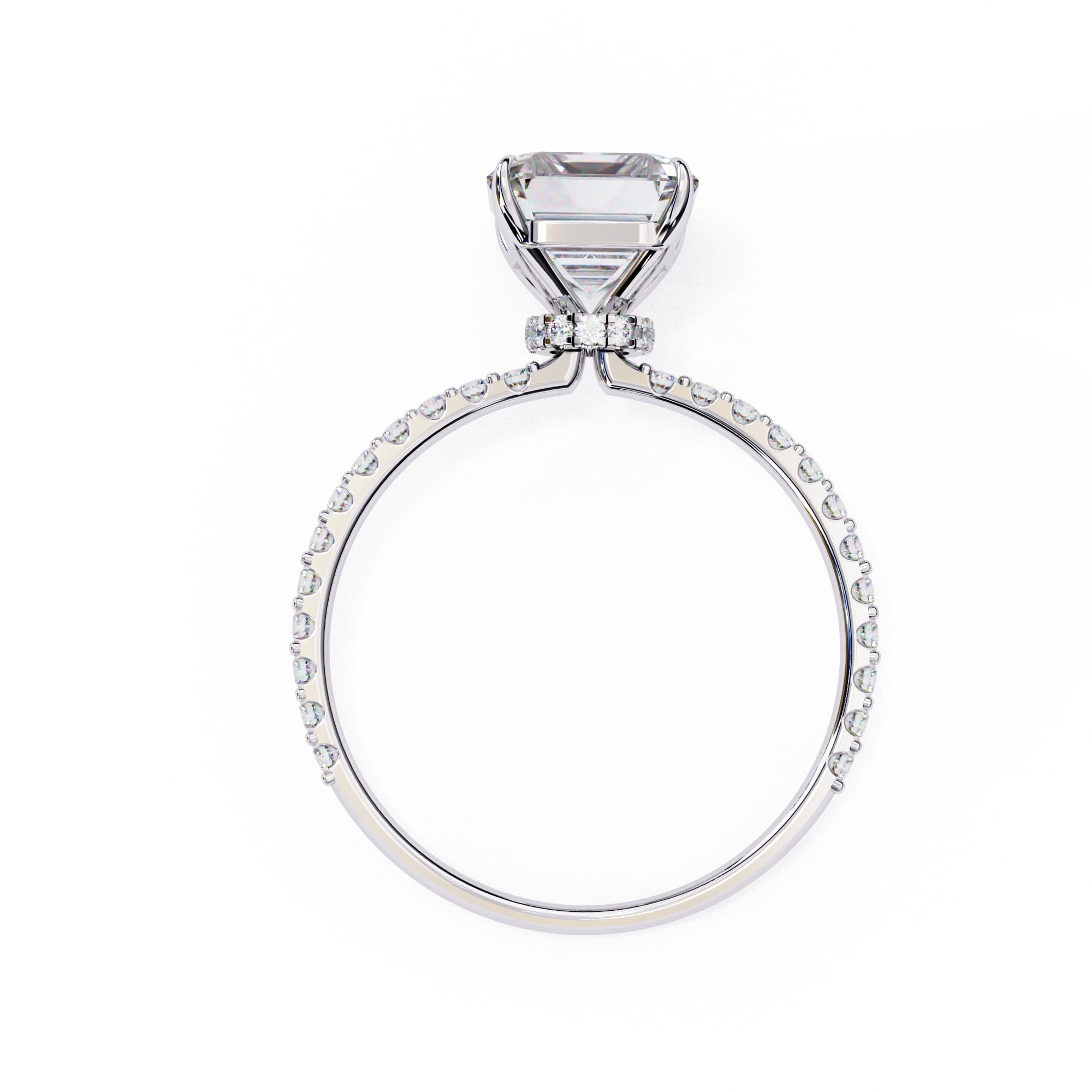 Radiant Central Stone Diamond Halo Ring